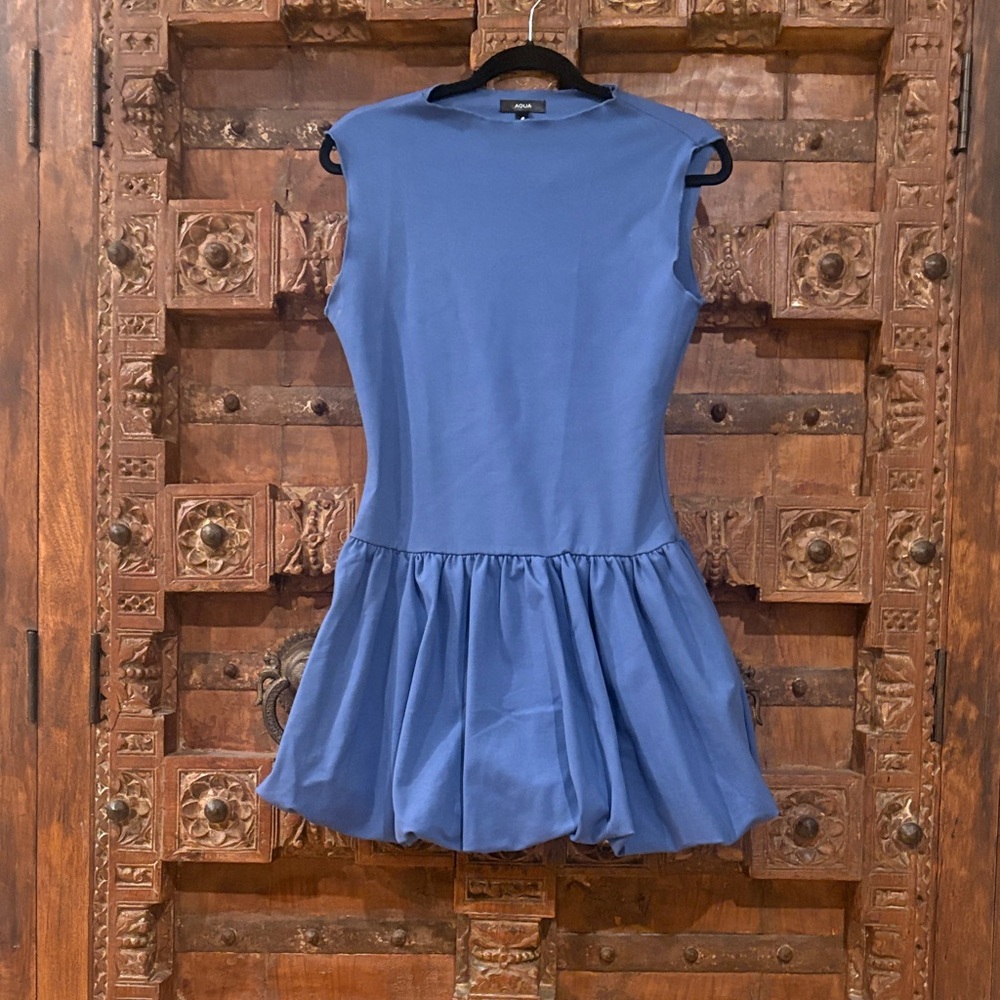 Bloomingdale’s AQUA blue  Sleeveless bubble hem Dress